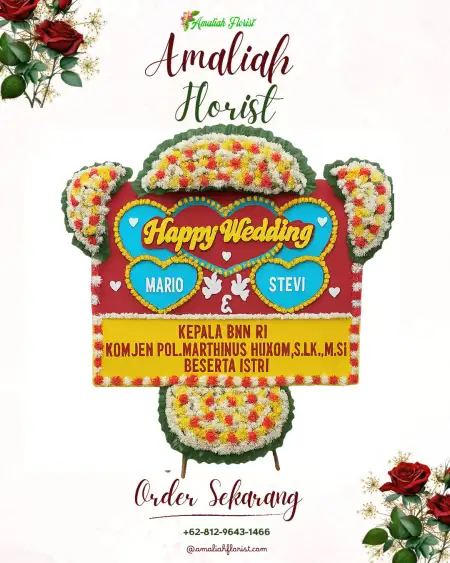 Papan Bunga Pernikahan Gerantung